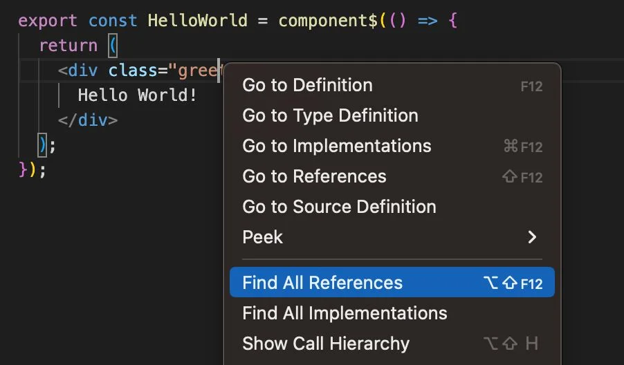 find references