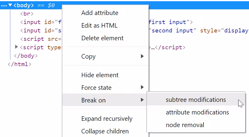 chrome dom mutation